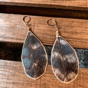 Custom Real Turkey Feather Earrings